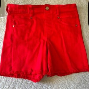 Liverpool Jeans Company Bright Red High-Rise Denim Shorts